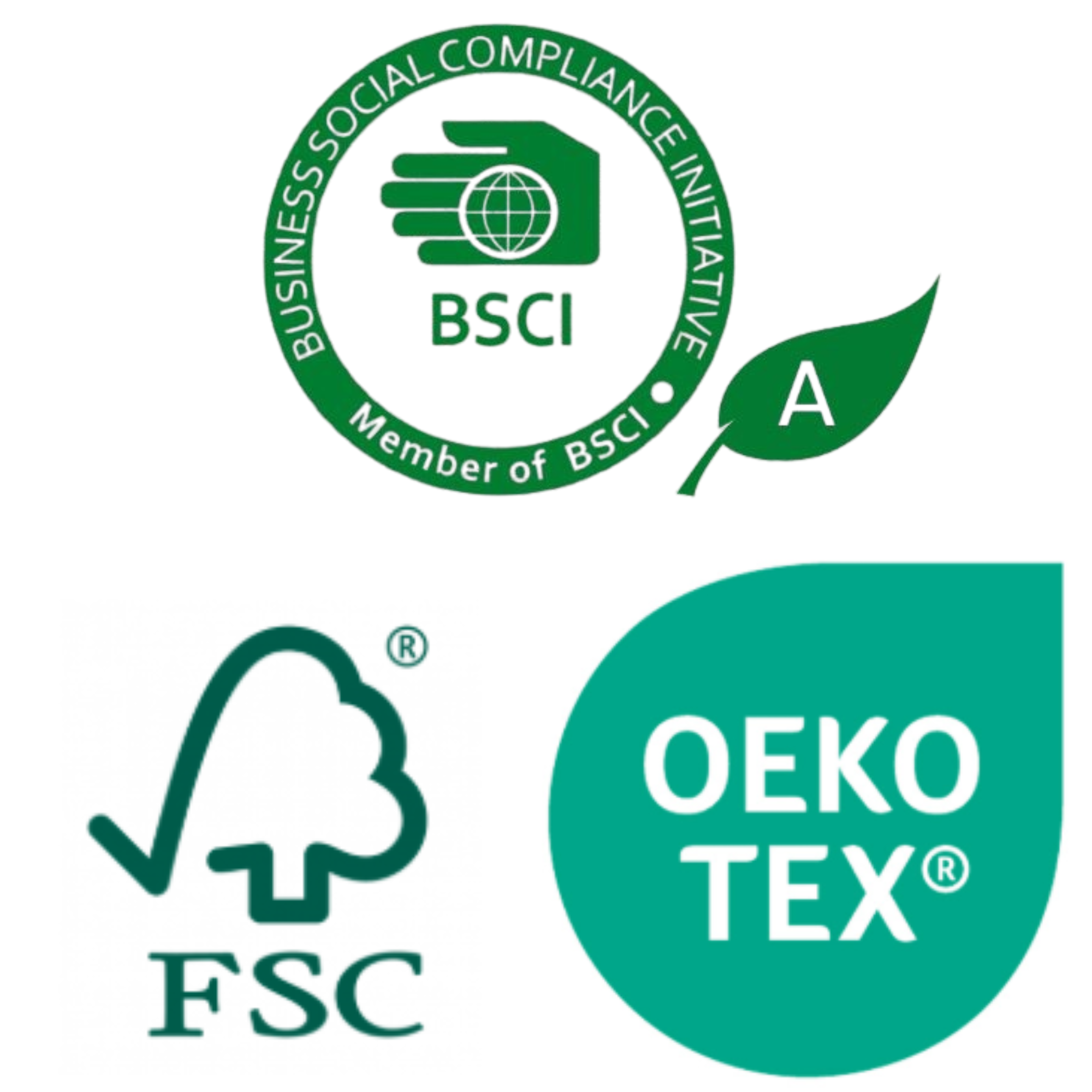  OEKO-TEX, DSCI, and FSC certifications